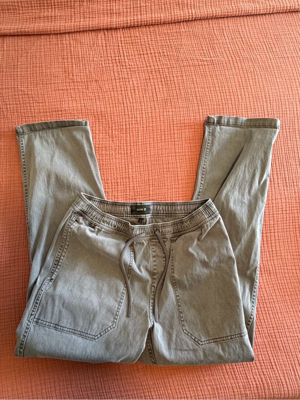 Roark Made To Fade Pants Men’s Medium Grey Olive Drawstring Stretch